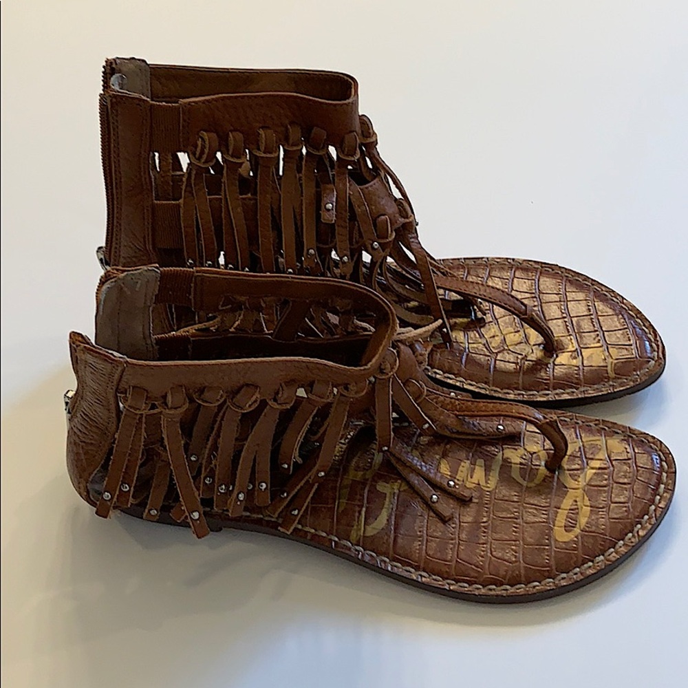 SAM EDELMAN Griffin Griffen Fringe Sandals  6